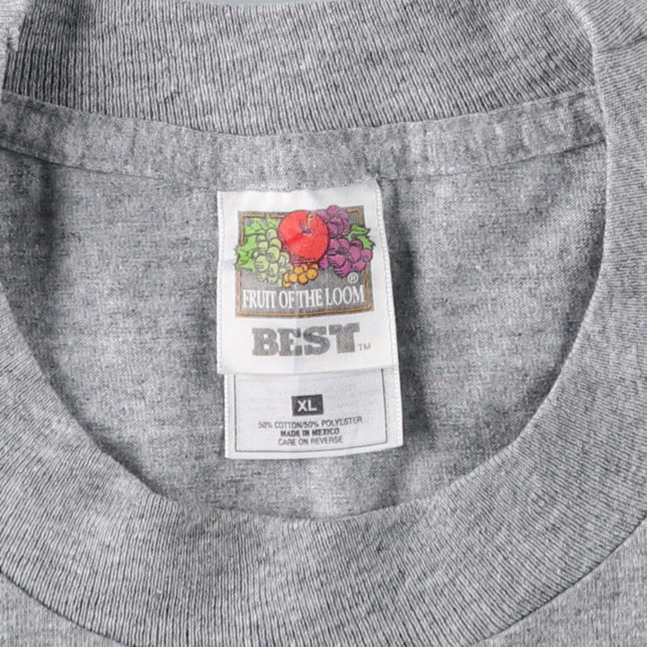 90'S Fruit of the Loom Best Message Print T-Shirt, Men's XL equivalent, Vintage cotton gray type Vintage Second Hand