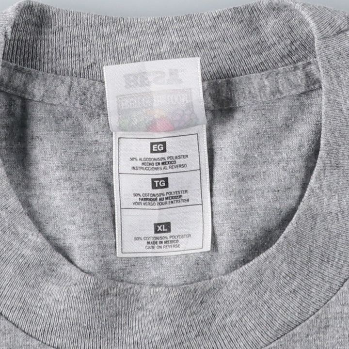 90'S Fruit of the Loom Best Message Print T-Shirt, Men's XL equivalent, Vintage cotton gray type Vintage Second Hand