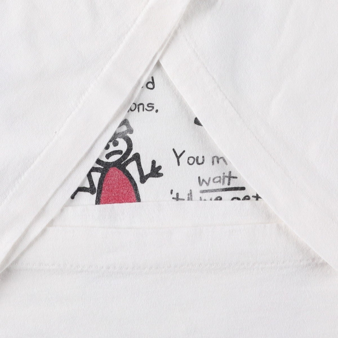 Printed T-shirt, men's size XL cotton white type Vintage Second Hand