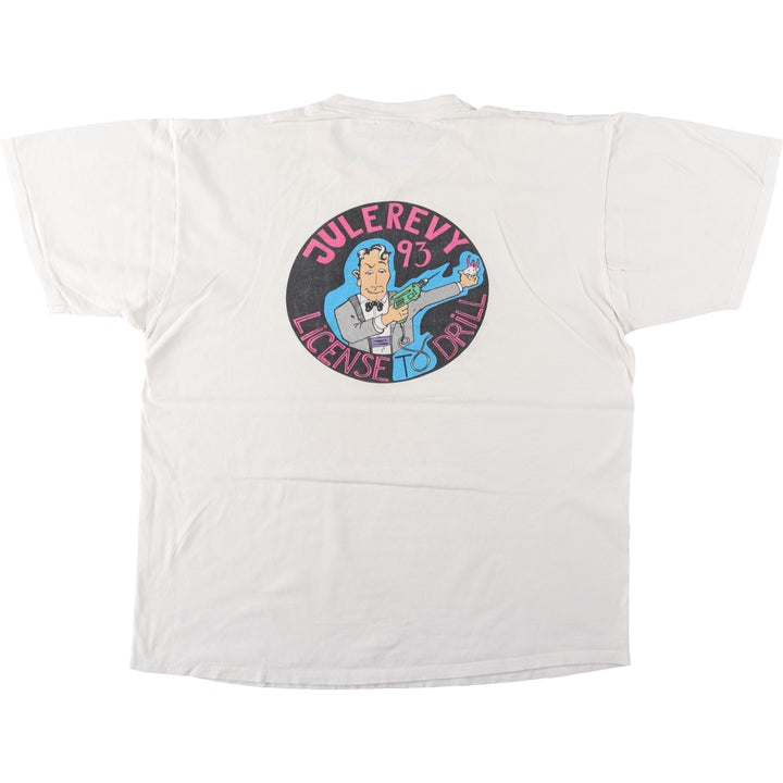 90'S Jerzees Printed T-shirt Made in USA Men's XL Vintage cotton white type Vintage Second Hand