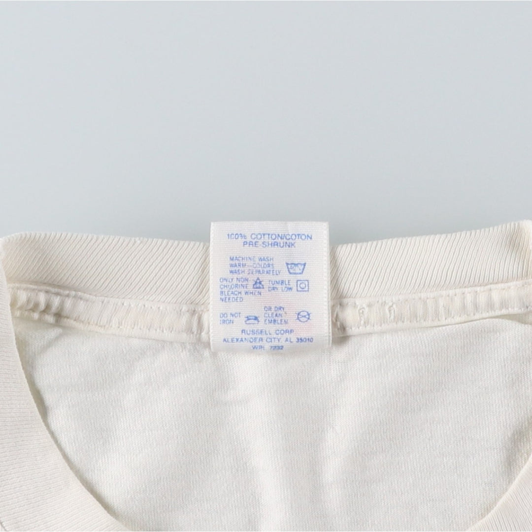 90'S Jerzees Printed T-shirt Made in USA Men's XL Vintage cotton white type Vintage Second Hand