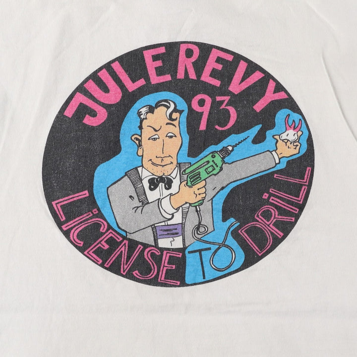90'S Jerzees Printed T-shirt Made in USA Men's XL Vintage cotton white type Vintage Second Hand