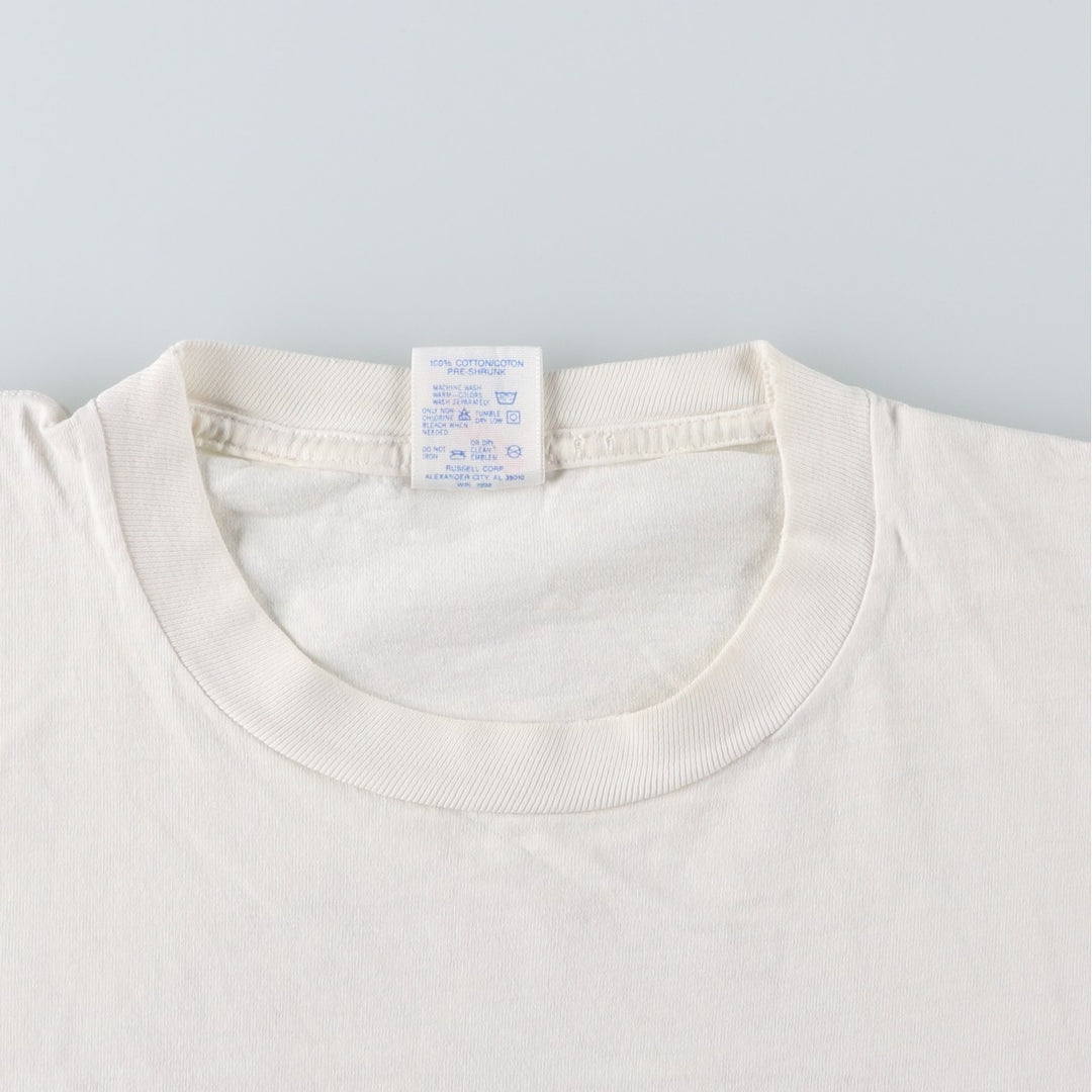 90'S Jerzees Printed T-shirt Made in USA Men's XL Vintage cotton white type Vintage Second Hand