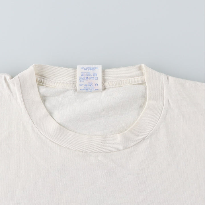 90'S Jerzees Printed T-shirt Made in USA Men's XL Vintage cotton white type Vintage Second Hand