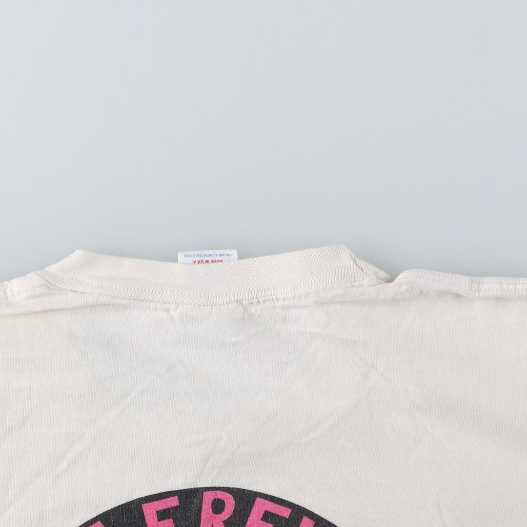 90'S Jerzees Printed T-shirt Made in USA Men's XL Vintage cotton white type Vintage Second Hand
