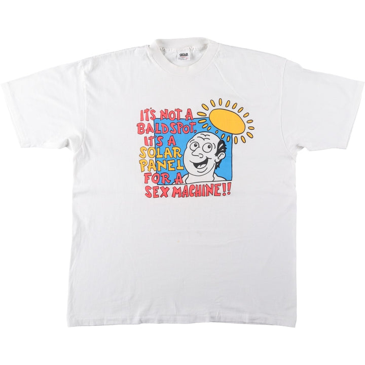 90'S Anvil Print T-Shirt, Made in USA, Men's XL equivalent, Vintage American Casual Style cotton white type Vintage Second Hand