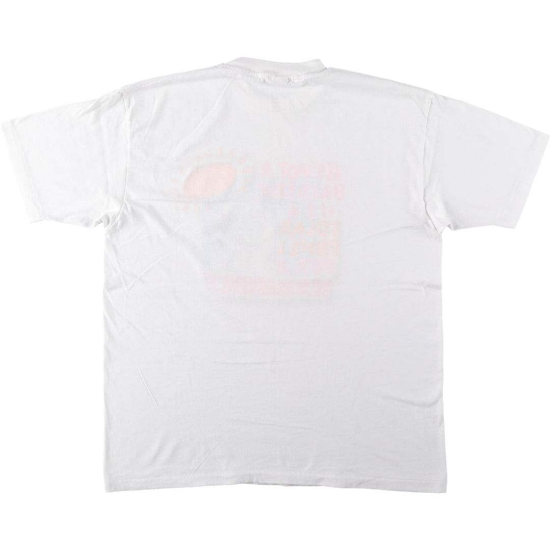 90'S Anvil Print T-Shirt, Made in USA, Men's XL equivalent, Vintage American Casual Style cotton white type Vintage Second Hand