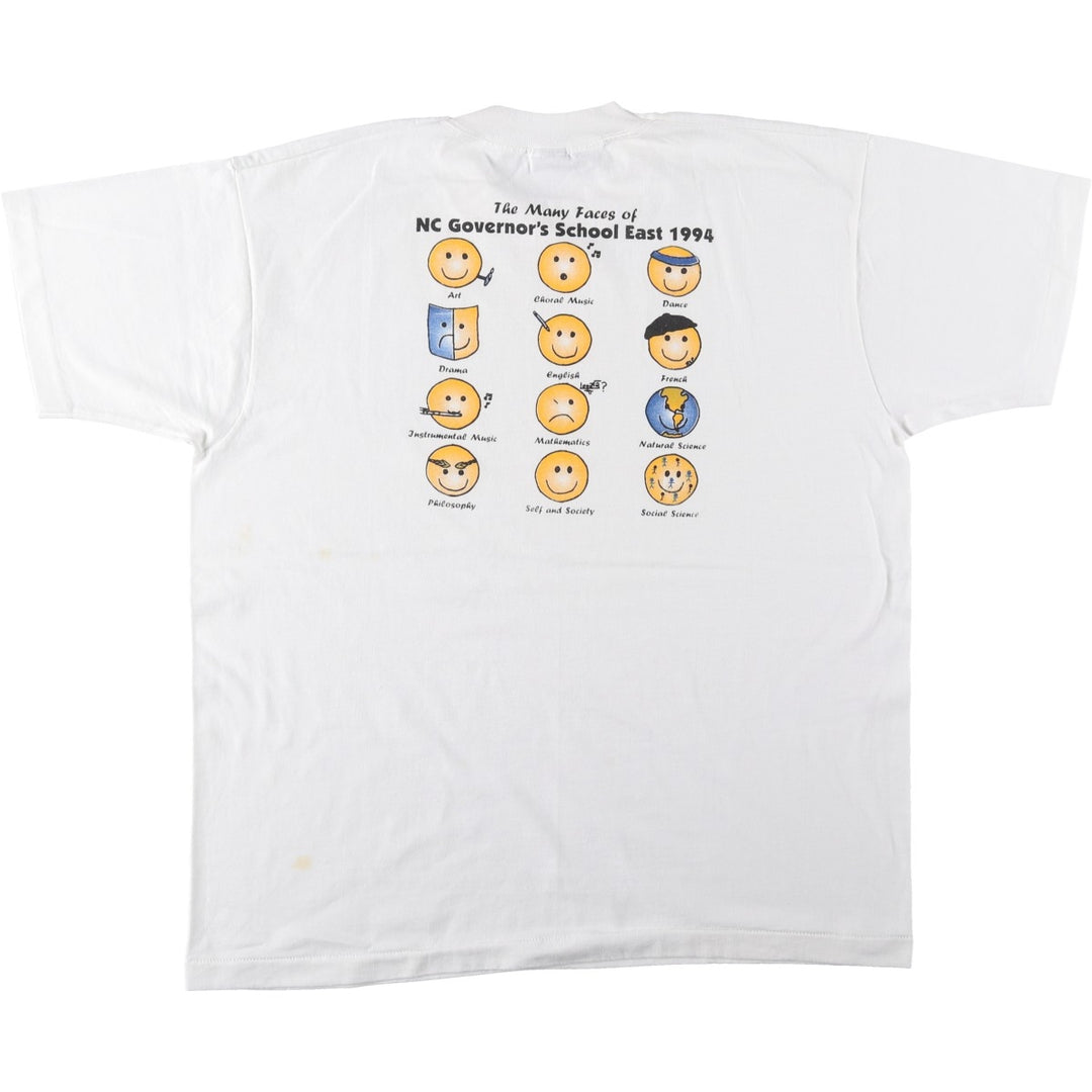 90'S Fruit of the Loom Best Printed T-shirt, Made in USA, Men's L size, Vintage cotton white type Vintage Second Hand