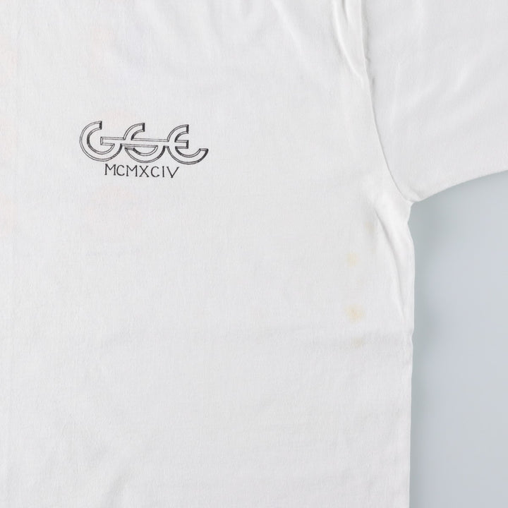 90'S Fruit of the Loom Best Printed T-shirt, Made in USA, Men's L size, Vintage cotton white type Vintage Second Hand