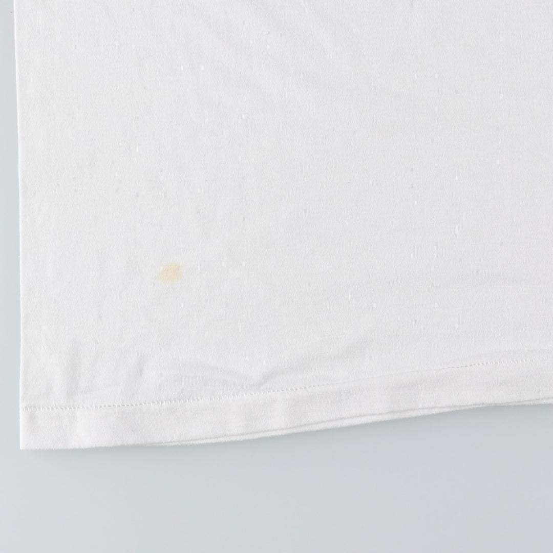 90'S Fruit of the Loom Best Printed T-shirt, Made in USA, Men's L size, Vintage cotton white type Vintage Second Hand