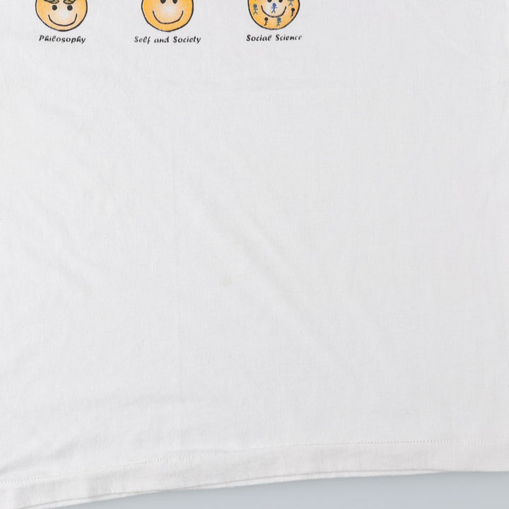 90'S Fruit of the Loom Best Printed T-shirt, Made in USA, Men's L size, Vintage cotton white type Vintage Second Hand