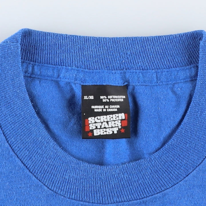 90'S Screen Stars Best Print T-Shirt, Made in Canada, Men's XL equivalent, Vintage cotton blue type Vintage Second Hand