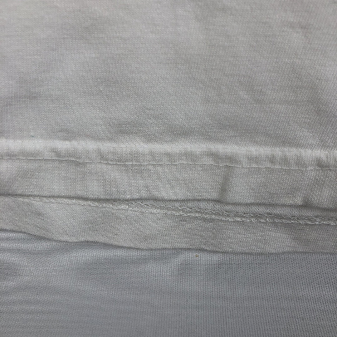 90'S SJM Print T-Shirt, Made in USA, Men's XXL equivalent, Vintage cotton white type Vintage Second Hand