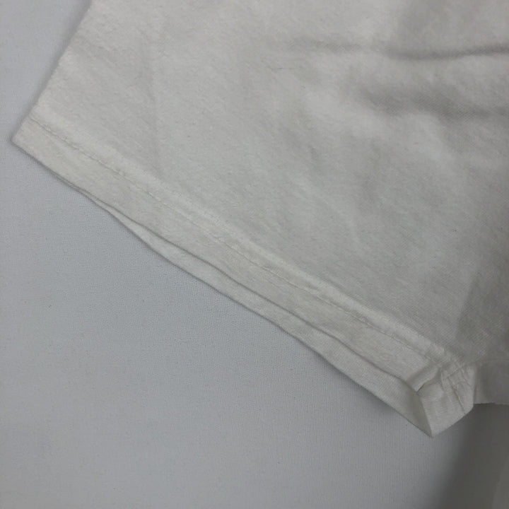 90'S SJM Print T-Shirt, Made in USA, Men's XXL equivalent, Vintage cotton white type Vintage Second Hand