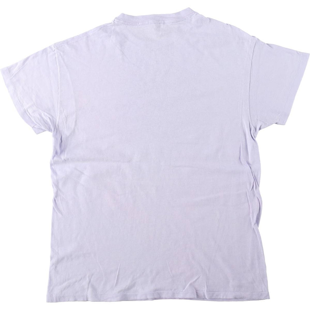 1970'S Hanes Triangle Tag Printed T-Shirt, Made in USA, Men's Size XL (Equivalent), Vintage cotton purple type Vintage Second Hand