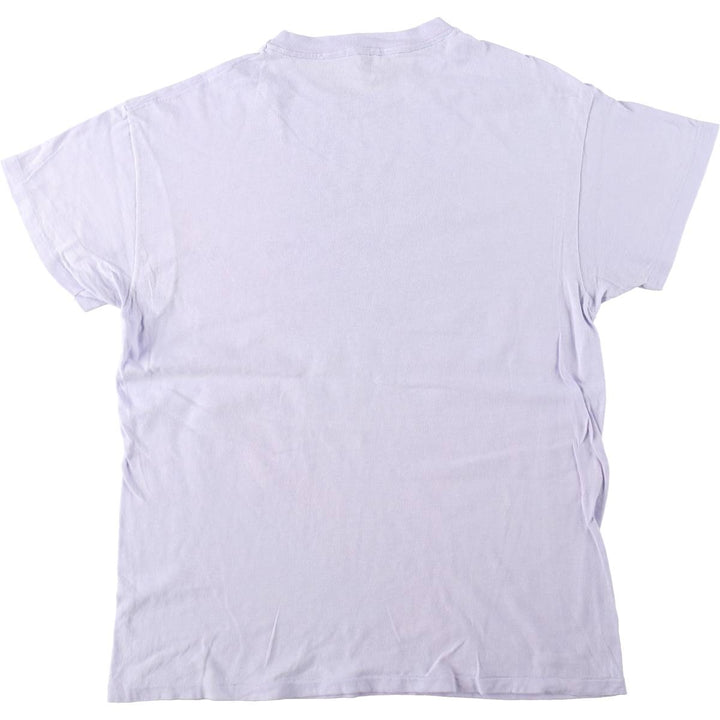 1970'S Hanes Triangle Tag Printed T-Shirt, Made in USA, Men's Size XL (Equivalent), Vintage cotton purple type Vintage Second Hand