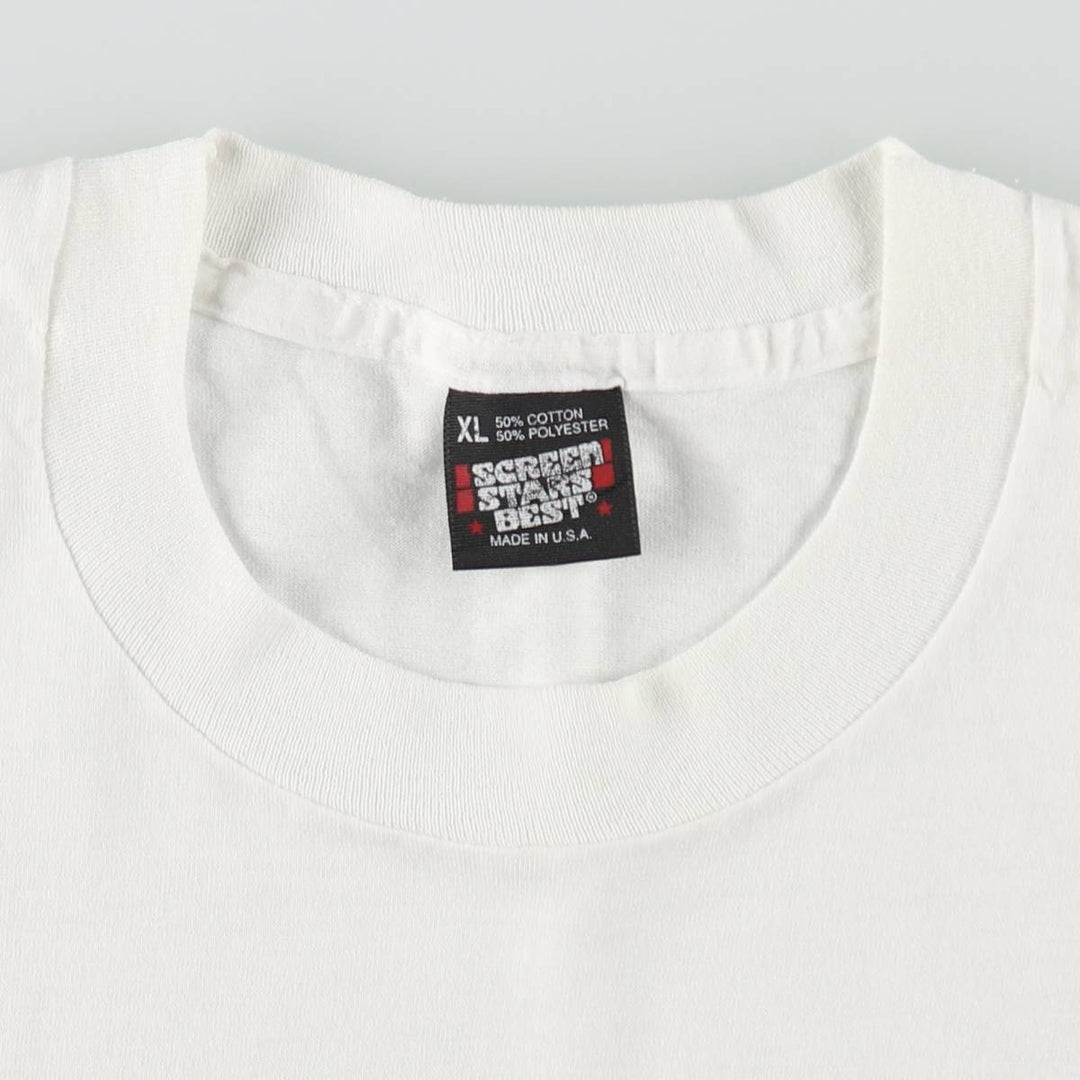 80'S Screen Stars LOVE USA22 Print T-Shirt, Made in USA, Men's XL equivalent, Vintage cotton white type Vintage Second Hand