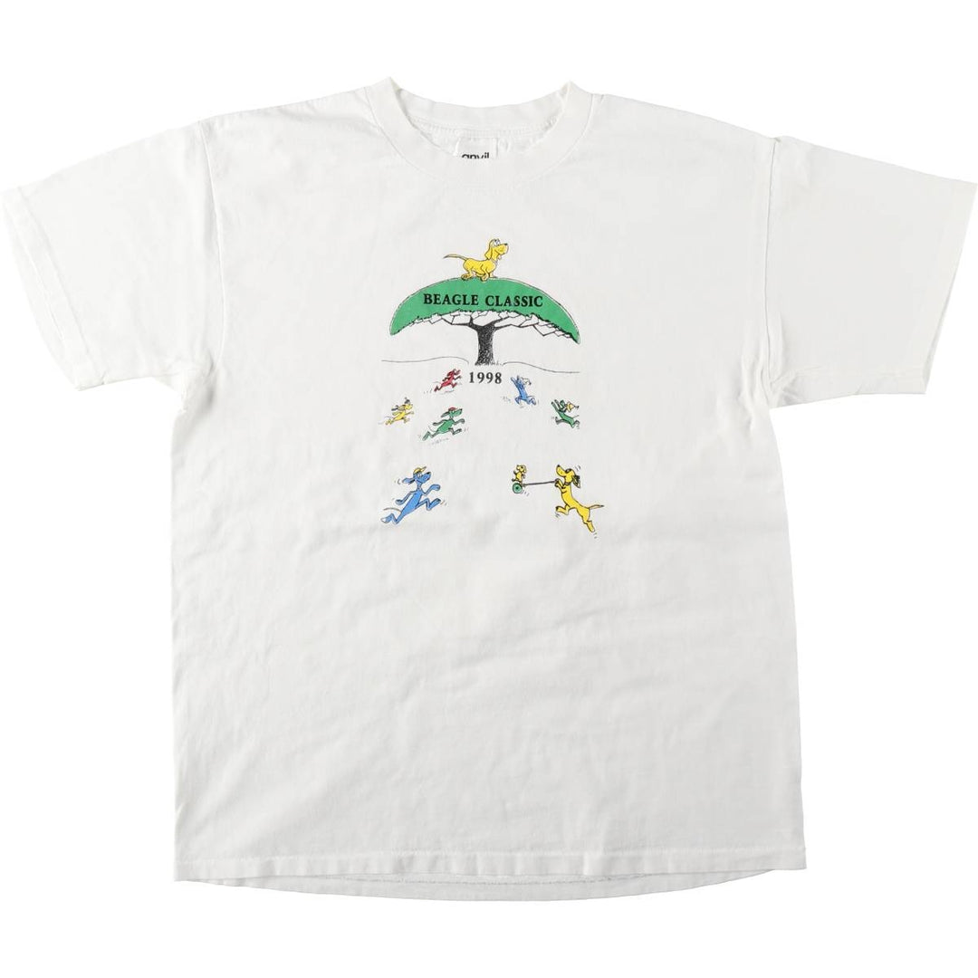 90'S Anvil Printed T-shirt, Men's XL, Vintage cotton white type Vintage Second Hand