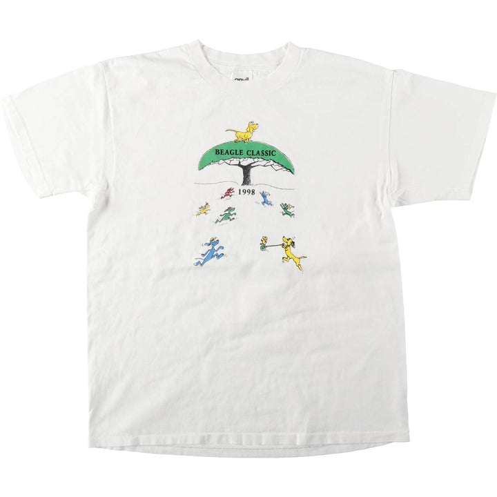 90'S Anvil Printed T-shirt, Men's XL, Vintage cotton white type Vintage Second Hand
