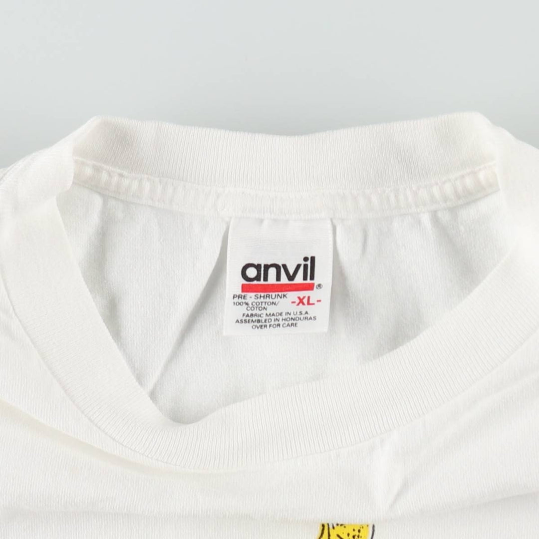 90'S Anvil Printed T-shirt, Men's XL, Vintage cotton white type Vintage Second Hand