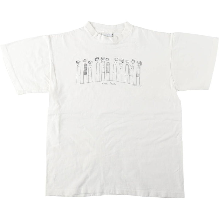 90'S Be As You Are Print T-Shirt, Made in USA, Men's Size M (approx.), Vintage cotton white type Vintage Second Hand