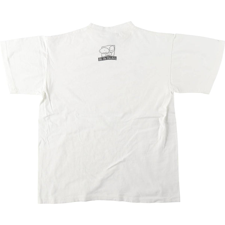 90'S Be As You Are Print T-Shirt, Made in USA, Men's Size M (approx.), Vintage cotton white type Vintage Second Hand