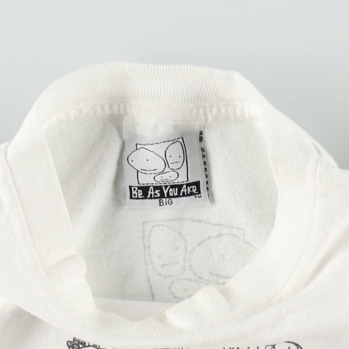 90'S Be As You Are Print T-Shirt, Made in USA, Men's Size M (approx.), Vintage cotton white type Vintage Second Hand