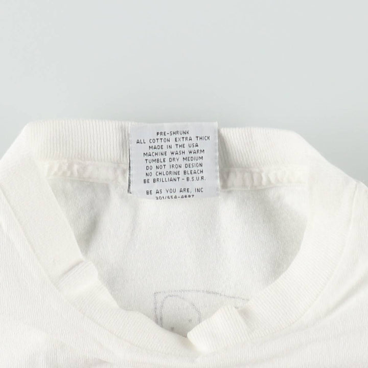 90'S Be As You Are Print T-Shirt, Made in USA, Men's Size M (approx.), Vintage cotton white type Vintage Second Hand