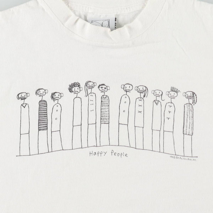 90'S Be As You Are Print T-Shirt, Made in USA, Men's Size M (approx.), Vintage cotton white type Vintage Second Hand
