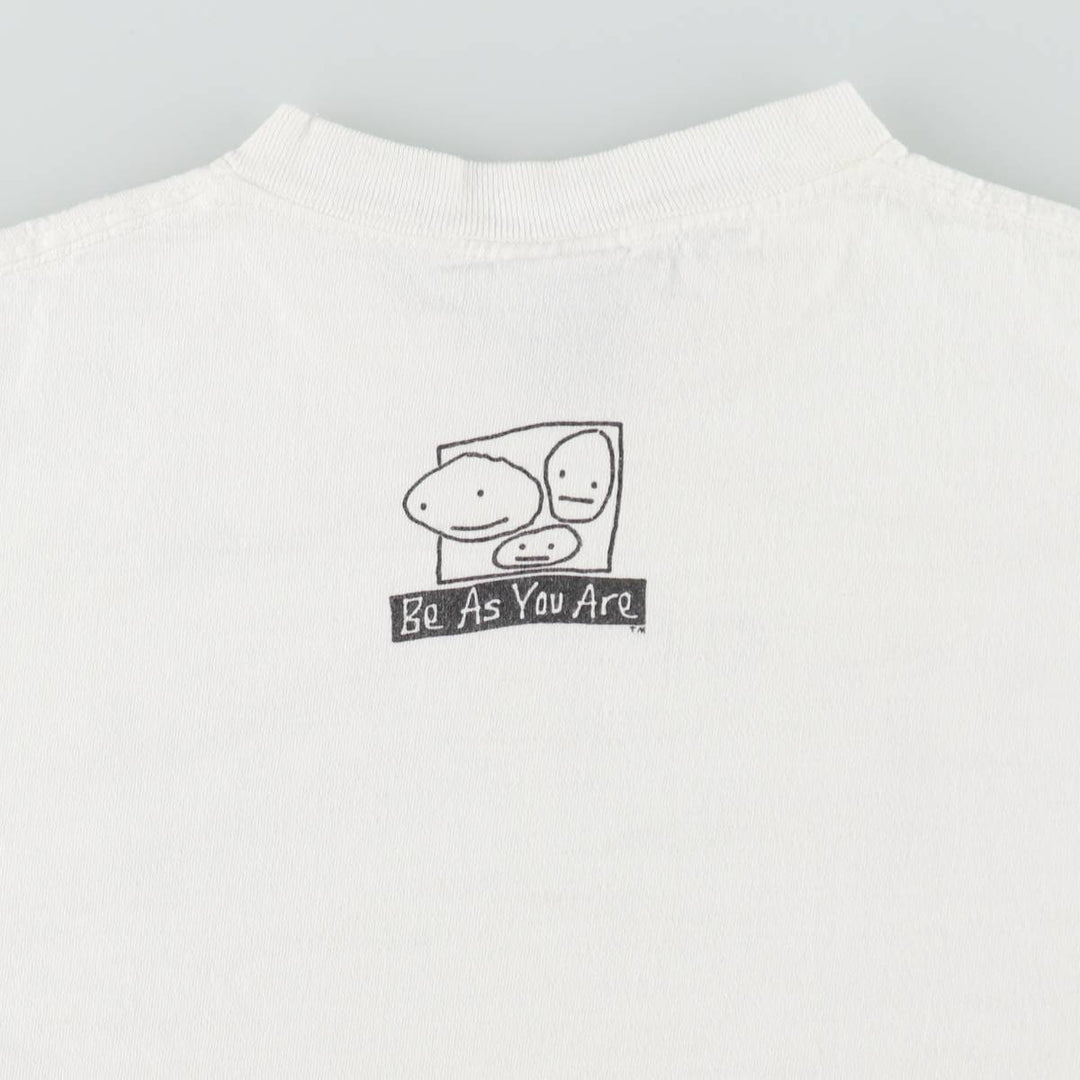 90'S Be As You Are Print T-Shirt, Made in USA, Men's Size M (approx.), Vintage cotton white type Vintage Second Hand