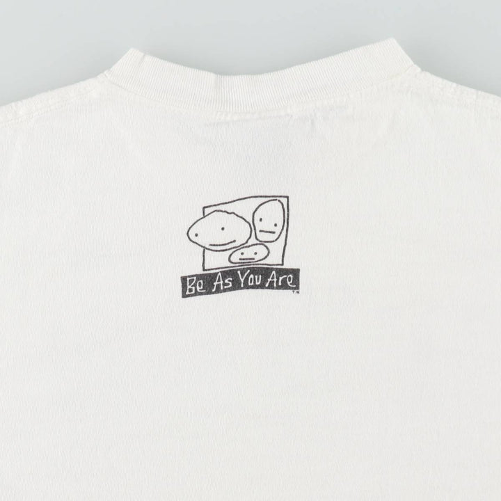 90'S Be As You Are Print T-Shirt, Made in USA, Men's Size M (approx.), Vintage cotton white type Vintage Second Hand