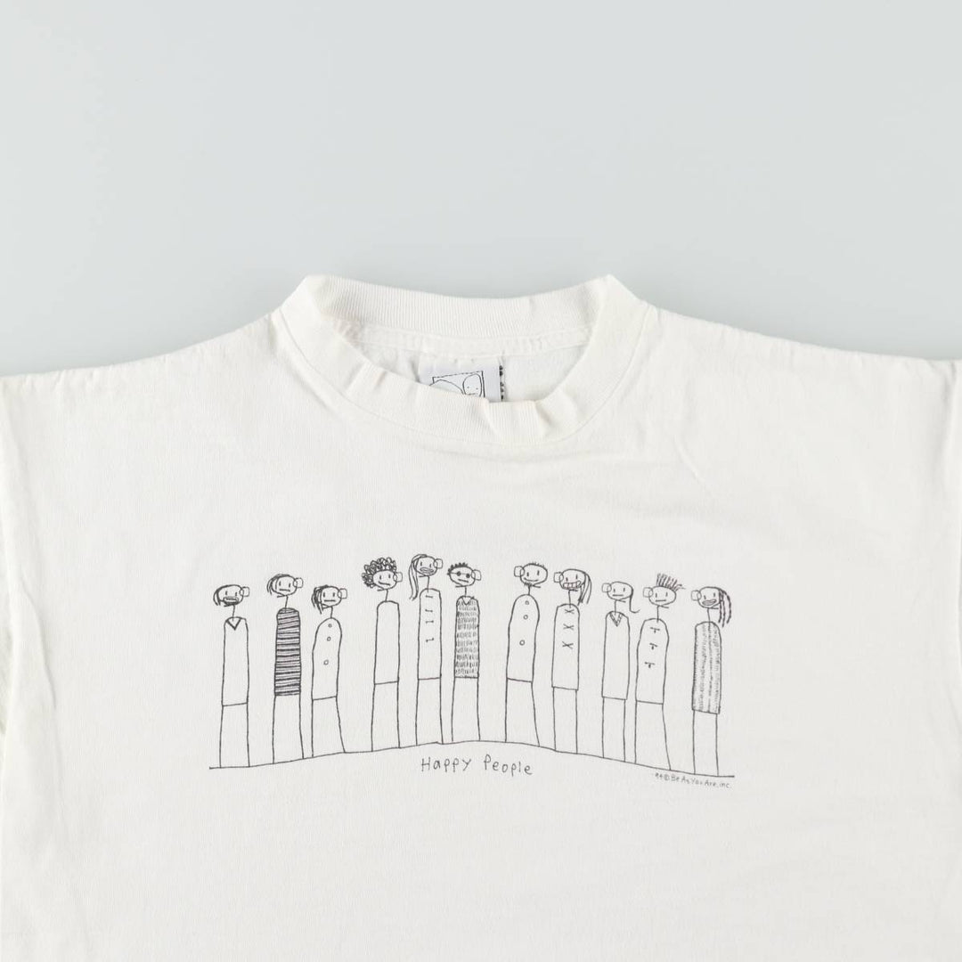 90'S Be As You Are Print T-Shirt, Made in USA, Men's Size M (approx.), Vintage cotton white type Vintage Second Hand