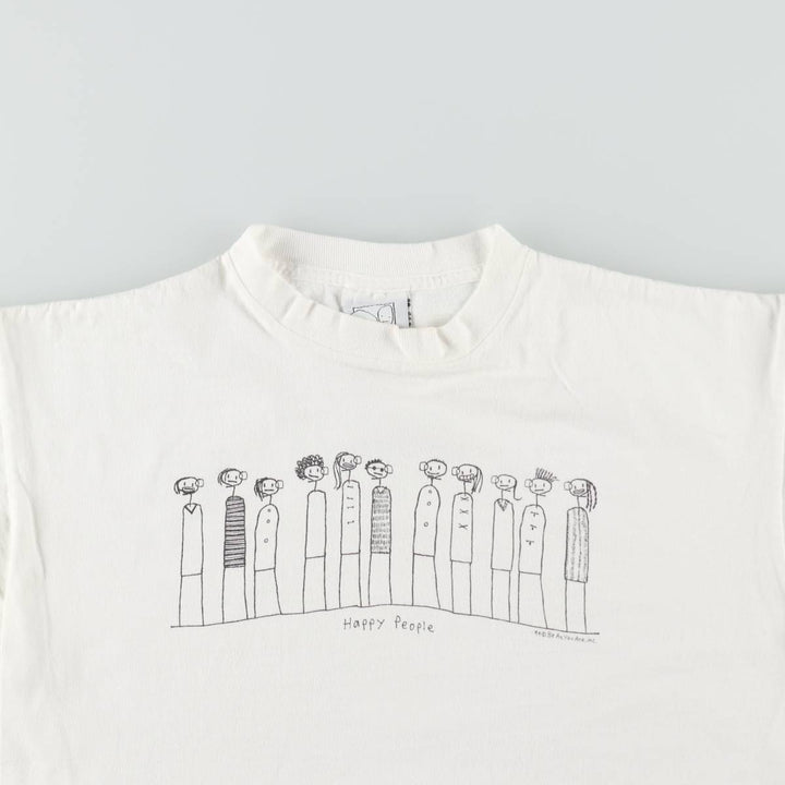 90'S Be As You Are Print T-Shirt, Made in USA, Men's Size M (approx.), Vintage cotton white type Vintage Second Hand