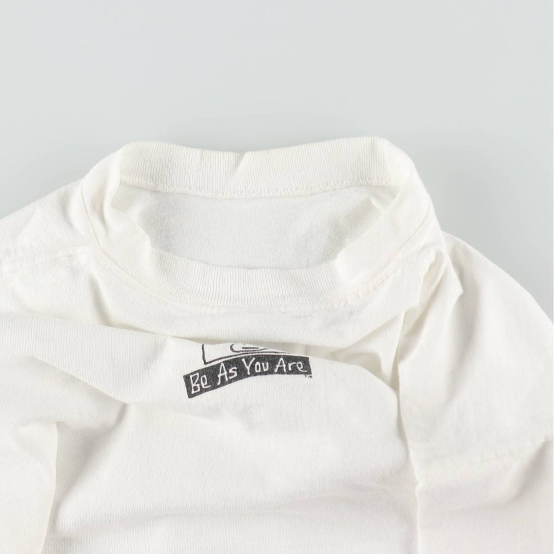 90'S Be As You Are Print T-Shirt, Made in USA, Men's Size M (approx.), Vintage cotton white type Vintage Second Hand