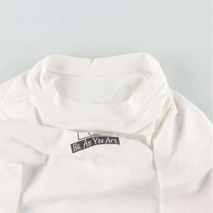90'S Be As You Are Print T-Shirt, Made in USA, Men's Size M (approx.), Vintage cotton white type Vintage Second Hand
