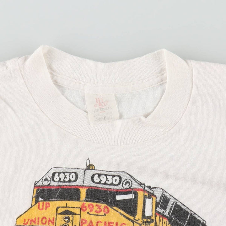 80s-90'S Stedman HI CRU Print T-Shirt, Made in USA, Men's XL equivalent, Vintage cotton white type Vintage Second Hand