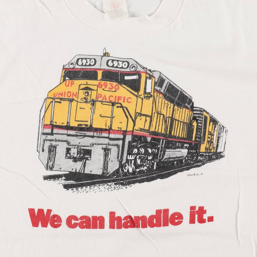 80s-90'S Stedman HI CRU Print T-Shirt, Made in USA, Men's XL equivalent, Vintage cotton white type Vintage Second Hand