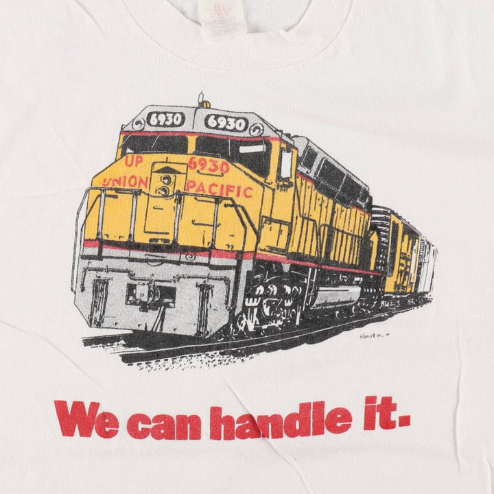 80s-90'S Stedman HI CRU Print T-Shirt, Made in USA, Men's XL equivalent, Vintage cotton white type Vintage Second Hand