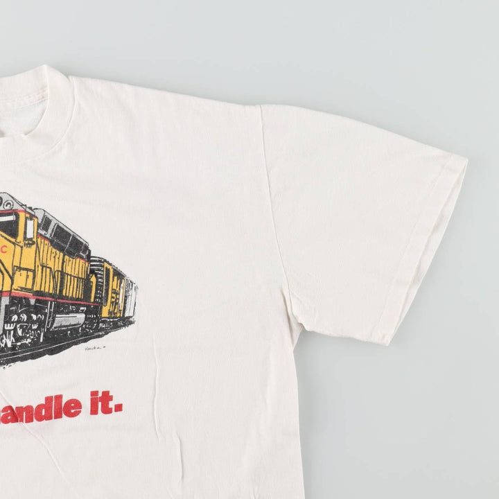 80s-90'S Stedman HI CRU Print T-Shirt, Made in USA, Men's XL equivalent, Vintage cotton white type Vintage Second Hand