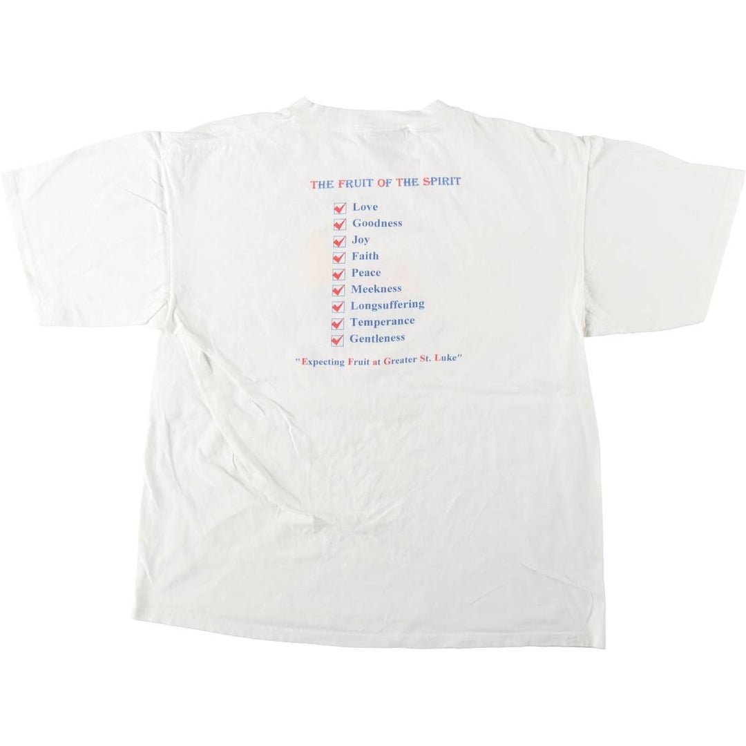 90'S ONEITA Message Print T-Shirt Men's XL Vintage cotton white type Vintage Second Hand