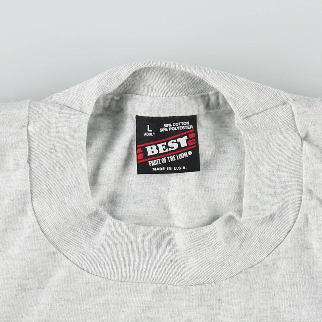 90'S Fruit of the Loom University of Wisconsin Rose Bowl College Advertising Print T-Shirt, Made in USA cotton gray type Vintage Second Hand