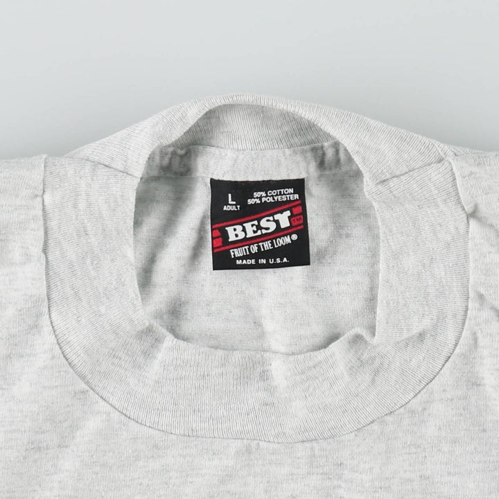 90'S Fruit of the Loom University of Wisconsin Rose Bowl College Advertising Print T-Shirt, Made in USA cotton gray type Vintage Second Hand