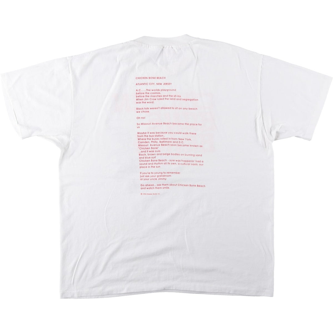 90'S Hanes HEAVYWEIGHT 50 cotton white type Vintage Second Hand
