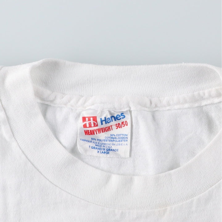 90'S Hanes HEAVYWEIGHT 50 cotton white type Vintage Second Hand