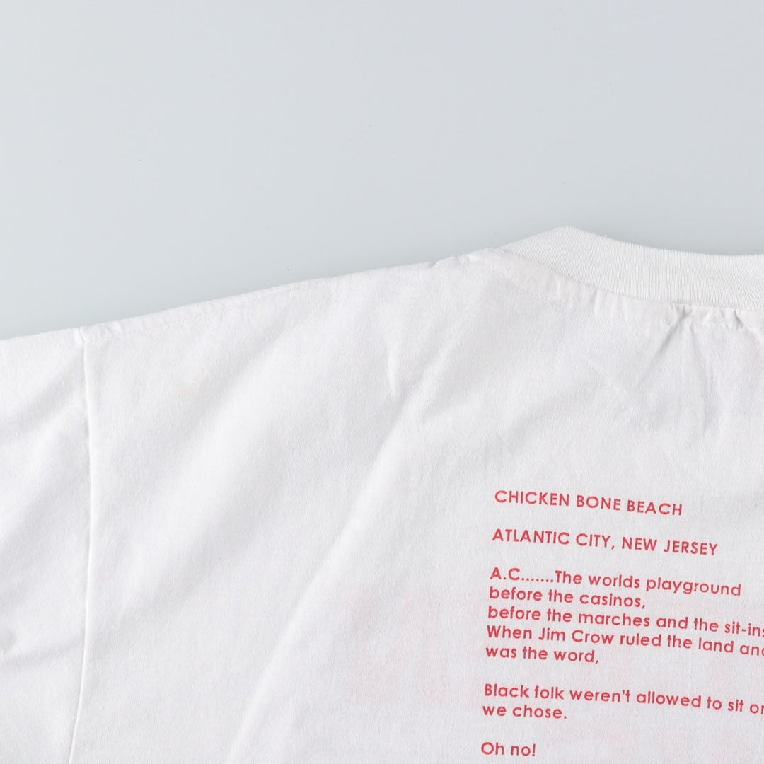 90'S Hanes HEAVYWEIGHT 50 cotton white type Vintage Second Hand