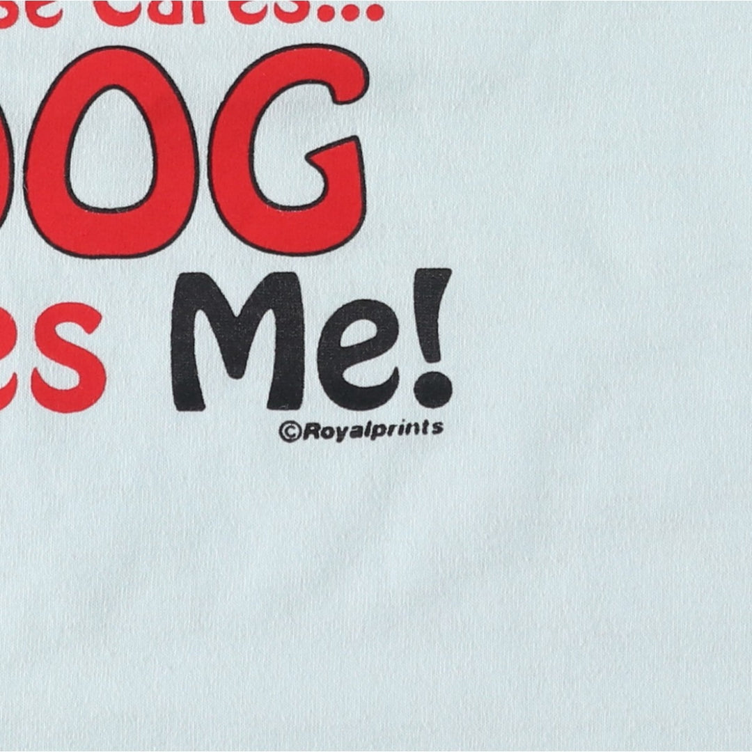 90'S Fruit of the Loom Best Dog Print T-Shirt, Men's Size L (approx.), Vintage cotton Blue type light blue Vintage Second Hand