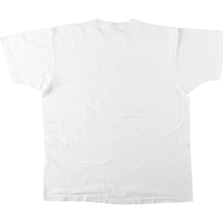 90'S Fruit of the Loom printed T-shirt, made in the USA, men's XL size, vintage cotton white type Vintage Second Hand
