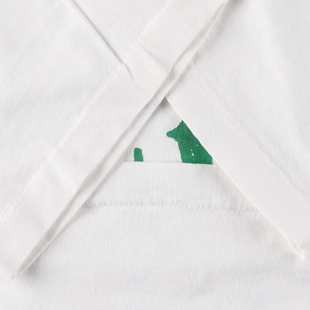 90'S Fruit of the Loom printed T-shirt, made in the USA, men's XL size, vintage cotton white type Vintage Second Hand