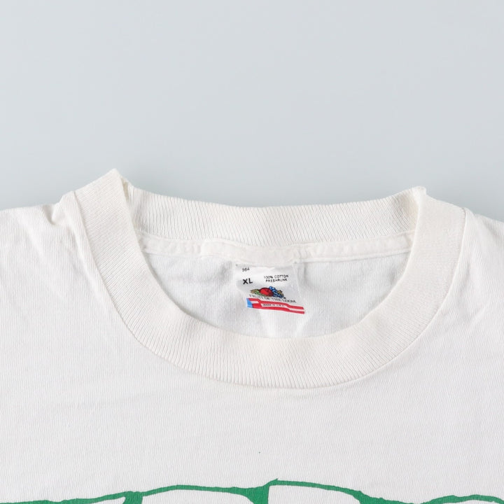 90'S Fruit of the Loom printed T-shirt, made in the USA, men's XL size, vintage cotton white type Vintage Second Hand