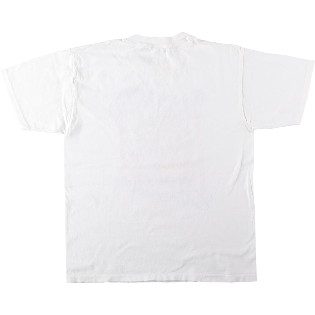 Printed T-shirt, Made in USA, Men's Size L cotton white type Vintage Second Hand